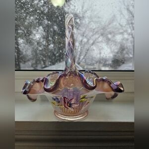 Vintage Fenton  Iridescent Glass Basket